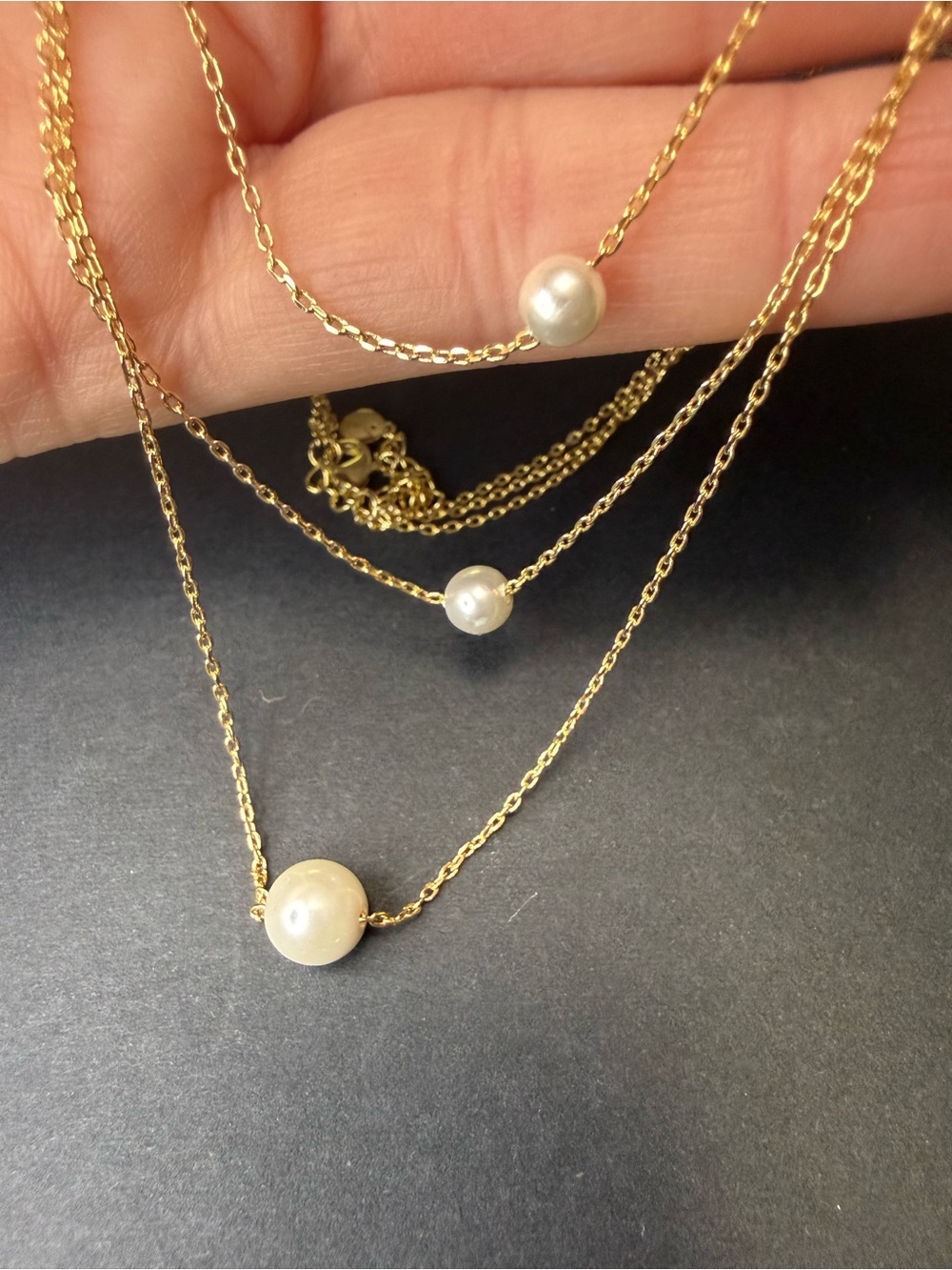Gold Pearl Layered Necklace - Elegant Women's Jewelry